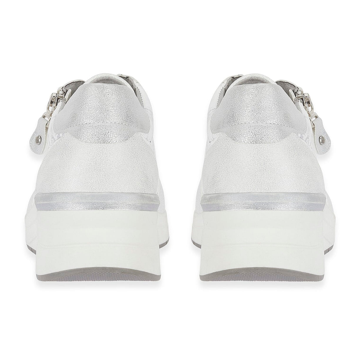 Shoreditch Womens Metallic Wedge Lace Up Sneakers With Side Zip (Size 4) - White 8419453 2