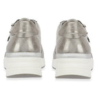 Shoreditch Womens Metallic Wedge Lace Up Sneakers With Side Zip (Size 4) - Pewter