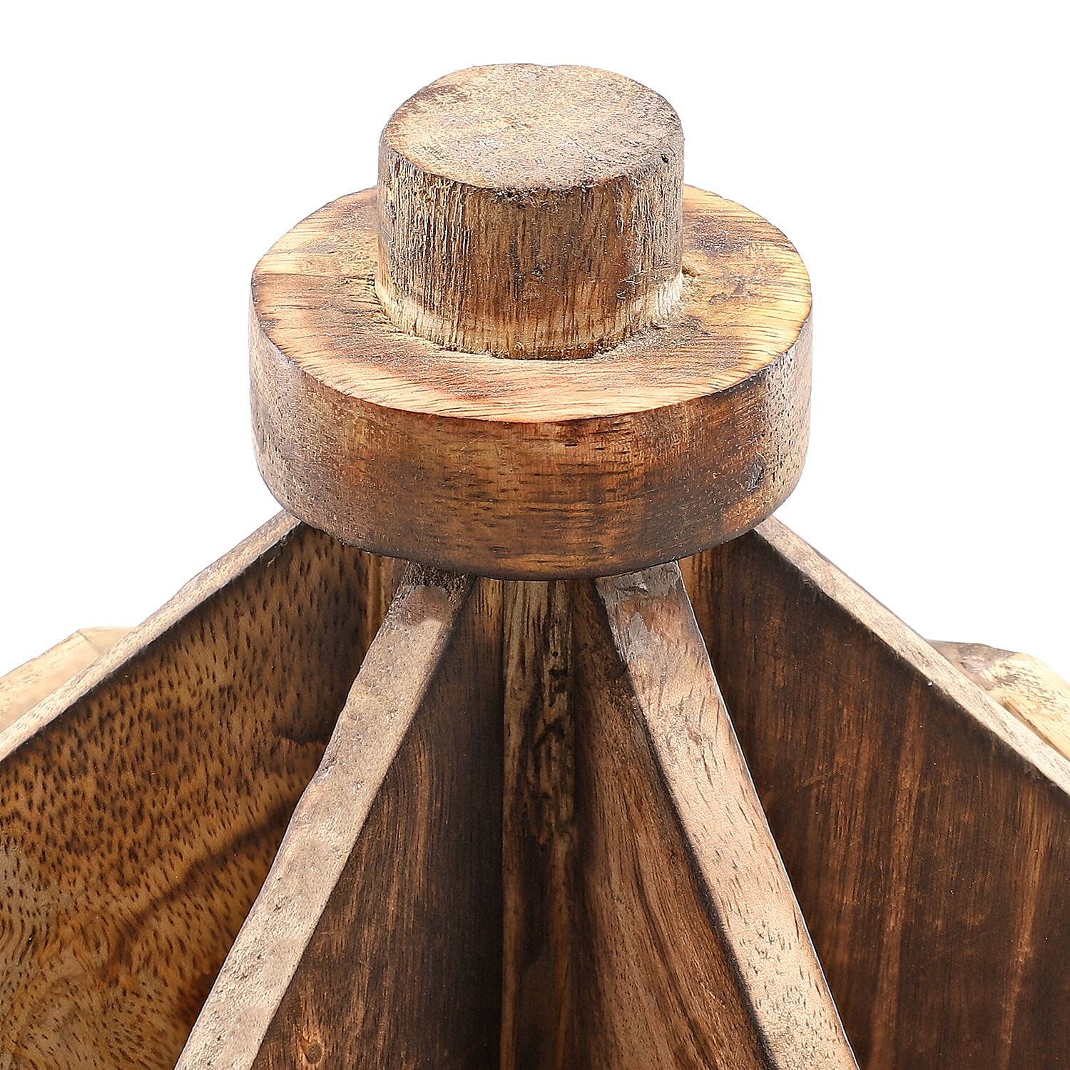 Handcarved Multipurpose Mango Wood Spinner Organizer (Size 24x22x21 cm) 7583467 6