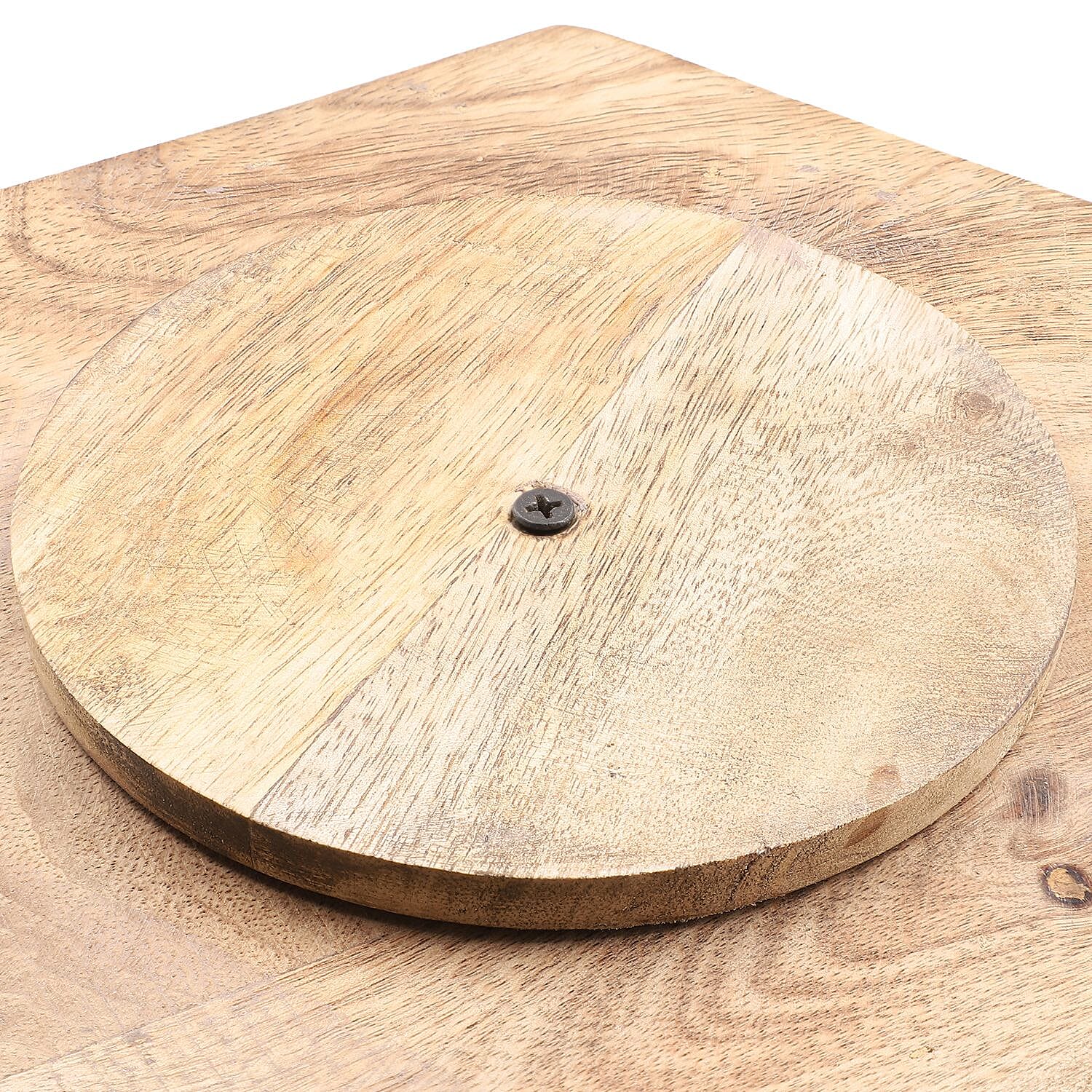 Handcarved Multipurpose Mango Wood Spinner Organizer (Size 24x22x21 cm) 7583467 7