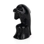 Carving Dolphin Shungite Anthraxolite with Quartz (75 mm) - Black