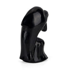 Carving Dolphin Shungite Anthraxolite with Quartz (75 mm) - Black