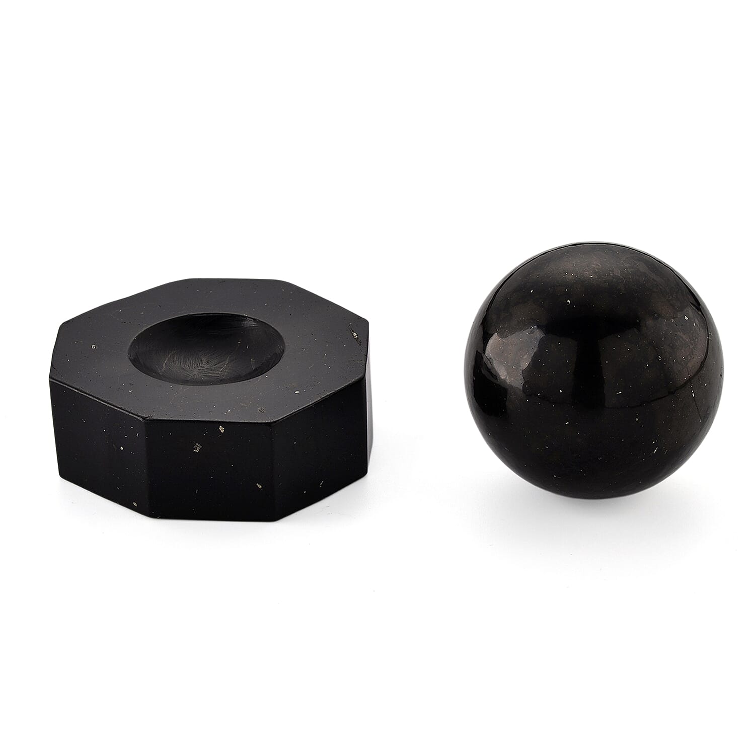 Natural Shungite Sphere Carving With Shungite Base 1628.00 Ct 8433798 4