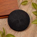 Natural Shungite Life Of Tree Embossed Round Tile 900.00 Ct.