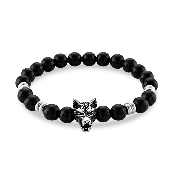 Natural Shungite Wolf Charm Adjustable Bracelet 75.00 Ct. 8427904 1