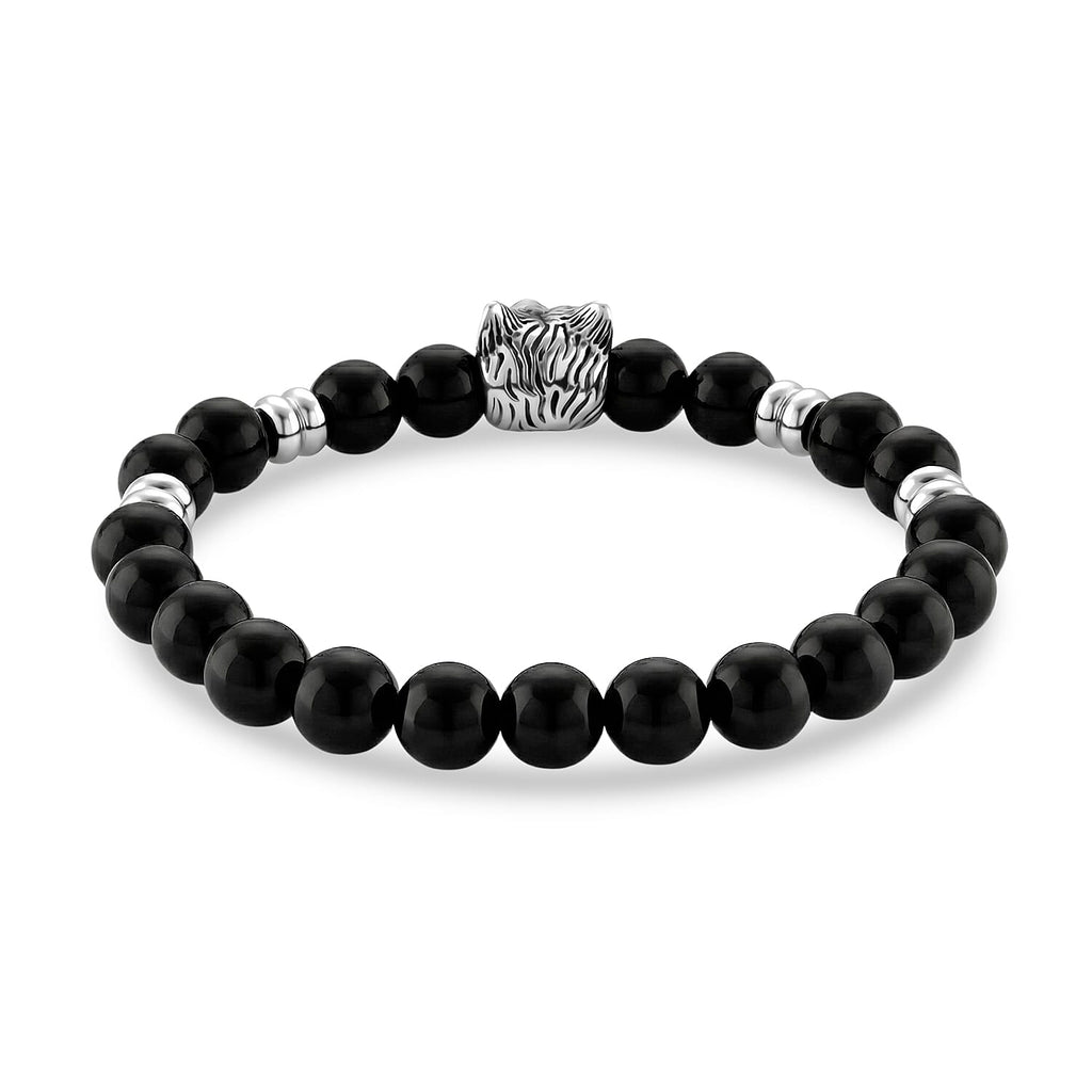 Natural Shungite Wolf Charm Adjustable Bracelet 75.00 Ct.
