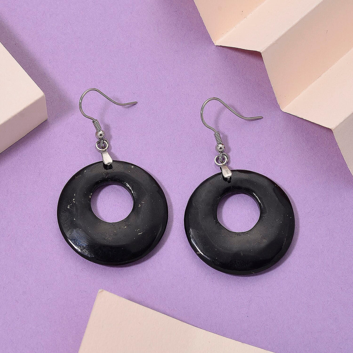 Natural Shungite Dangle Earring with Hook 40.00 Ct. 8235269 2