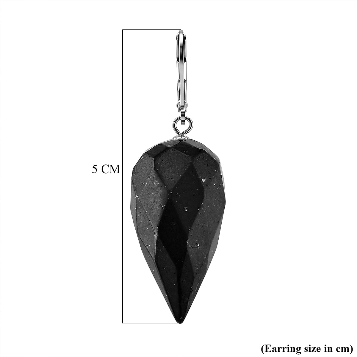Natural Shungite Faceted Drop Earrings with Lever Back 65.00 Ct. 8433839 5