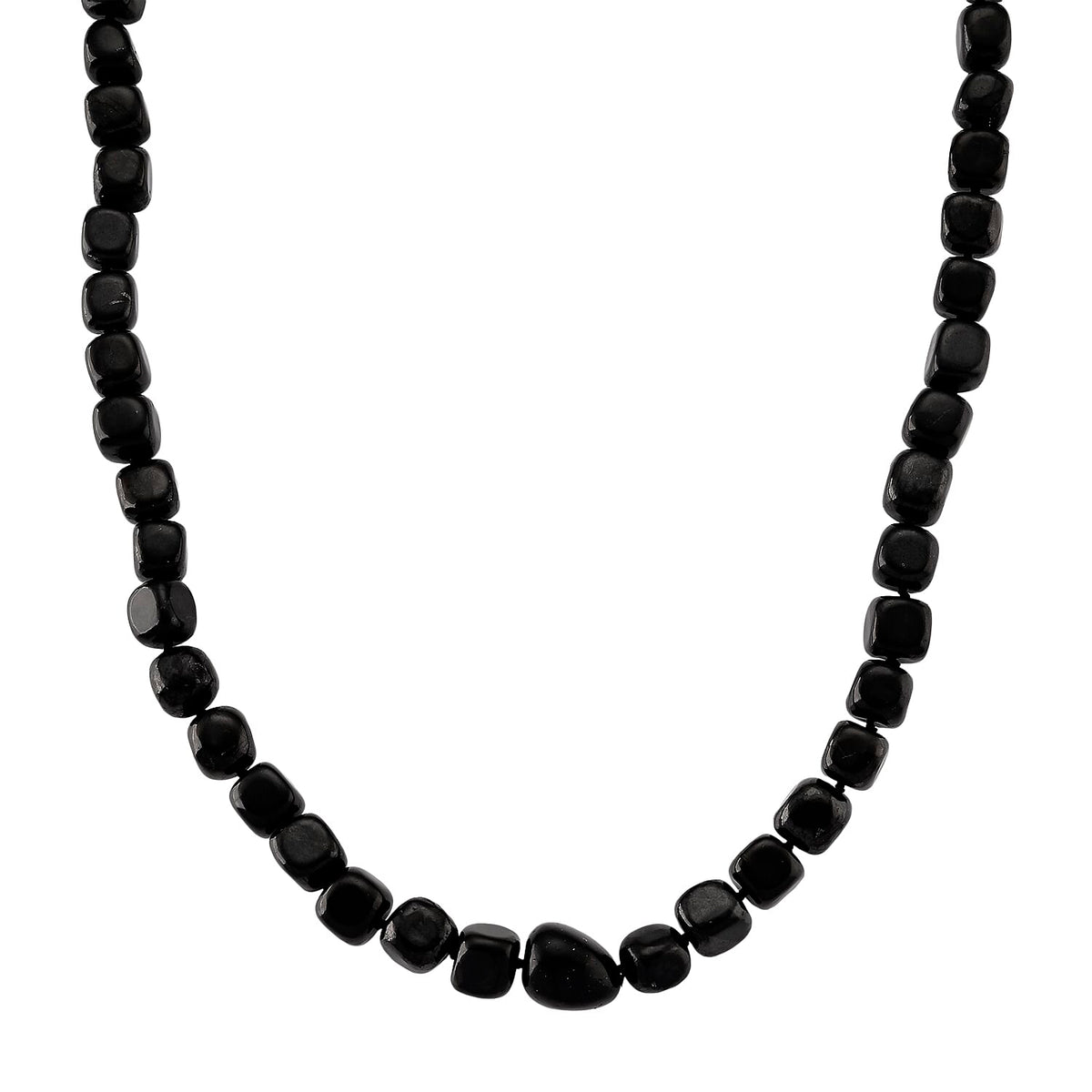 Natural Shungite Beads Necklace with Magnetic Lock (Size - 20) 500.00 Ct. 8480278 0