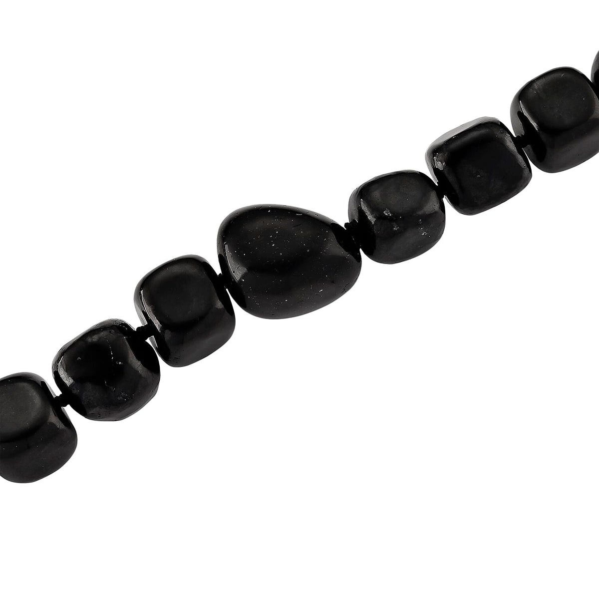 Natural Shungite Beads Necklace with Magnetic Lock (Size - 20) 500.00 Ct. 8480278 4