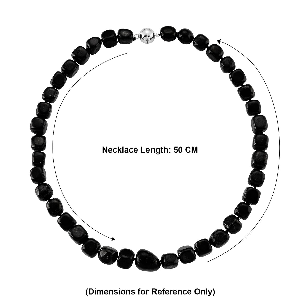Natural Shungite Beads Necklace with Magnetic Lock (Size - 20) 500.00 Ct. 8480278 6