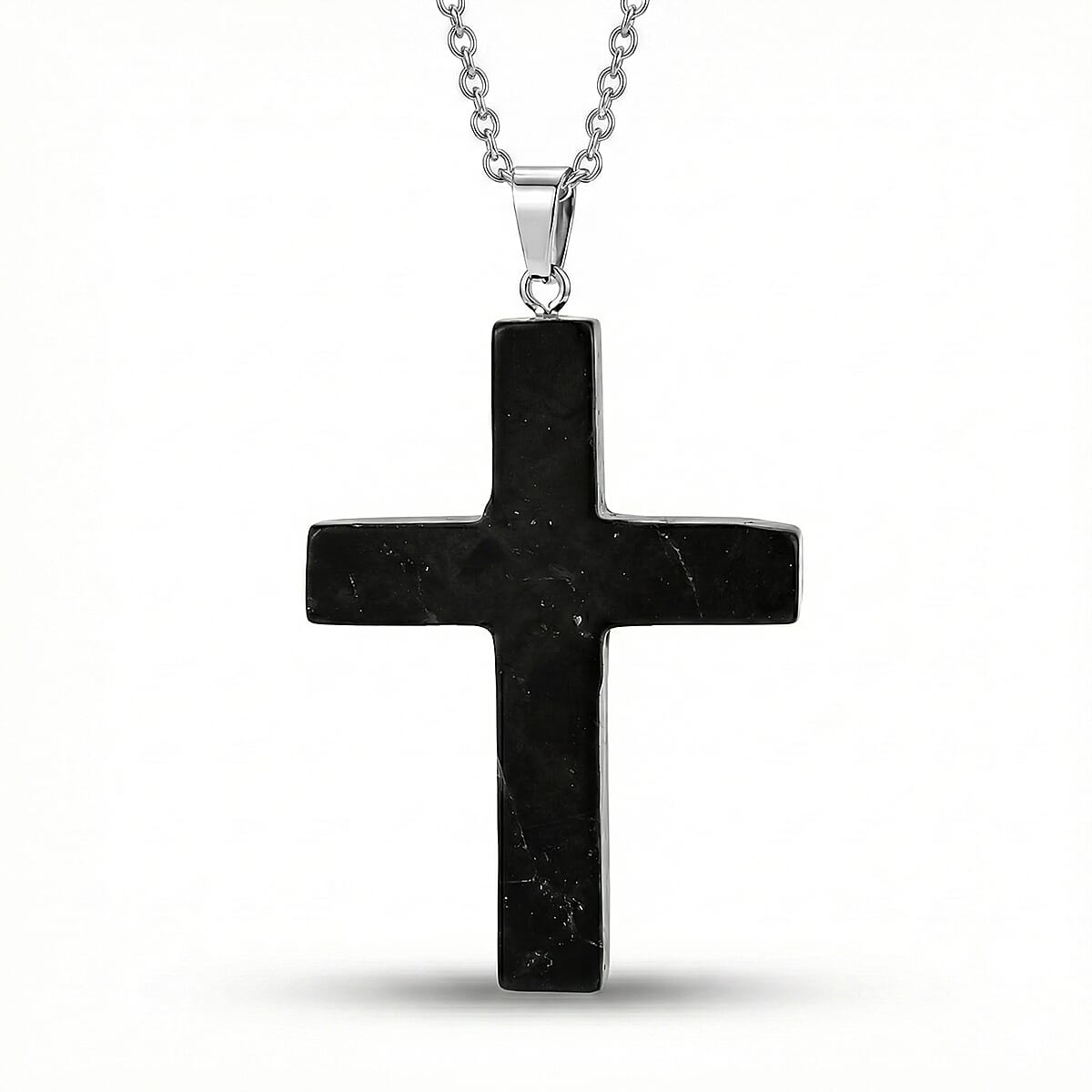 Natural Shungite Cross Necklace (Size - 20) 35.00 Ct. 8431481 0