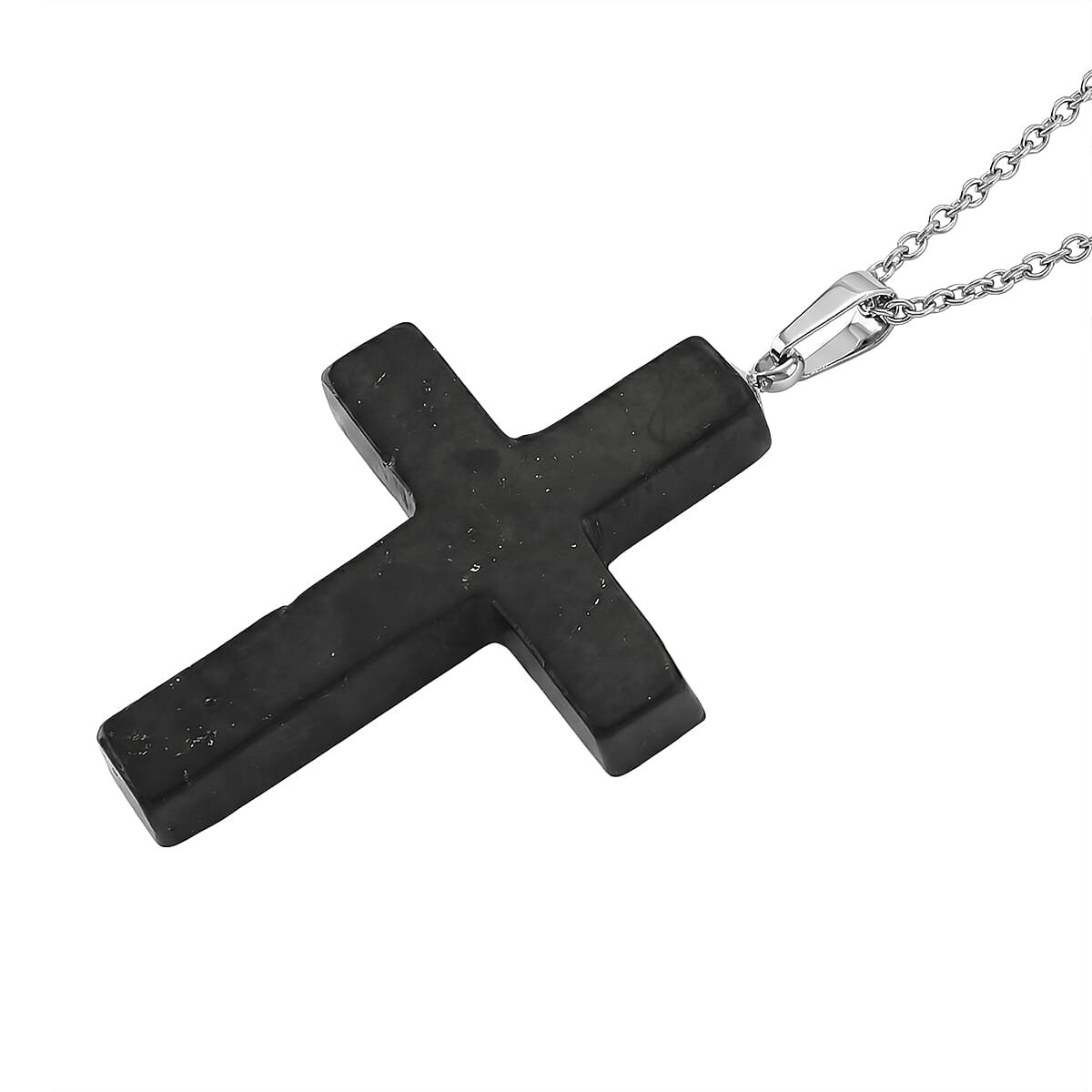 Natural Shungite Cross Necklace (Size - 20) 35.00 Ct. 8431481 4