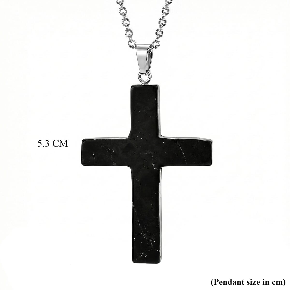 Natural Shungite Cross Necklace (Size - 20) 35.00 Ct. 8431481 6