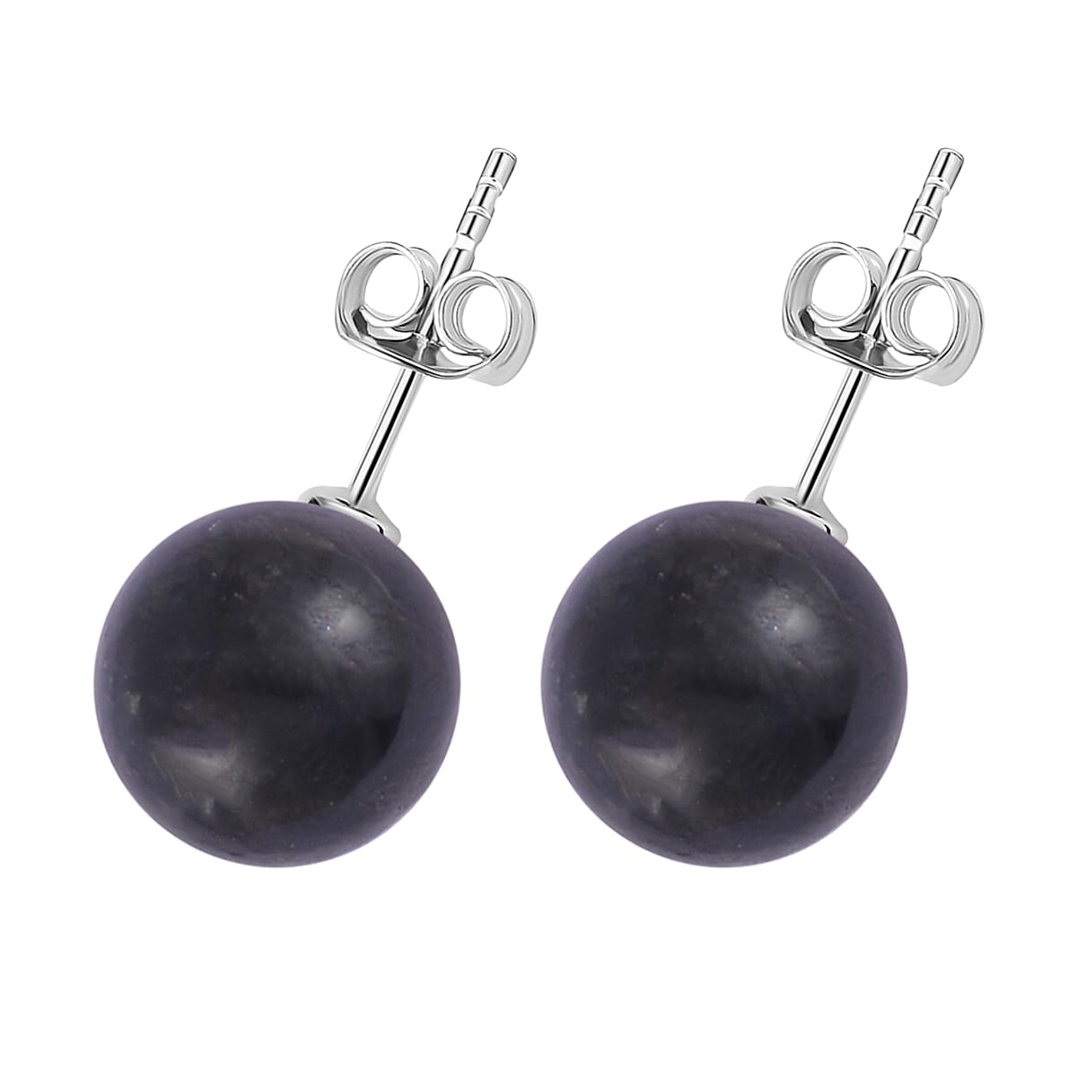 Natural Shungite Earrings with Push Backs in Rhodium Overlay Sterling Silver 12.00 Ct. 8143225 4