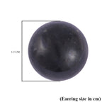 Natural Shungite Earrings with Push Backs in Rhodium Overlay Sterling Silver 12.00 Ct.