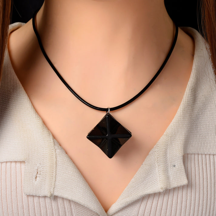 Shungite Rhodium Overlay Pendant with Chain (Size - 20) 115.00 Ct. 4451539 2