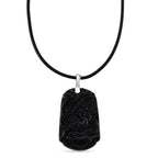 Natural Shungite Carved Phoenix Sterling Silver Pendant with Chain (Size - 20) 95.00 Ct.