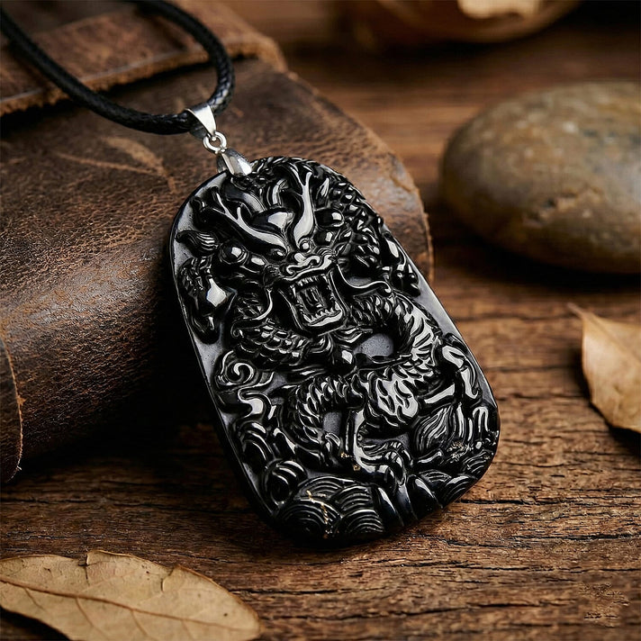 Natural Shungite Carved Dragon Sterling Silver Pendant with Chain (Size - 20) 95.00 Ct. Symbolizes power, wisdom, and protection 4451525 2