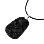 Natural Shungite Carved Dragon Sterling Silver Pendant with Chain (Size - 20) 95.00 Ct. Symbolizes power, wisdom, and protection