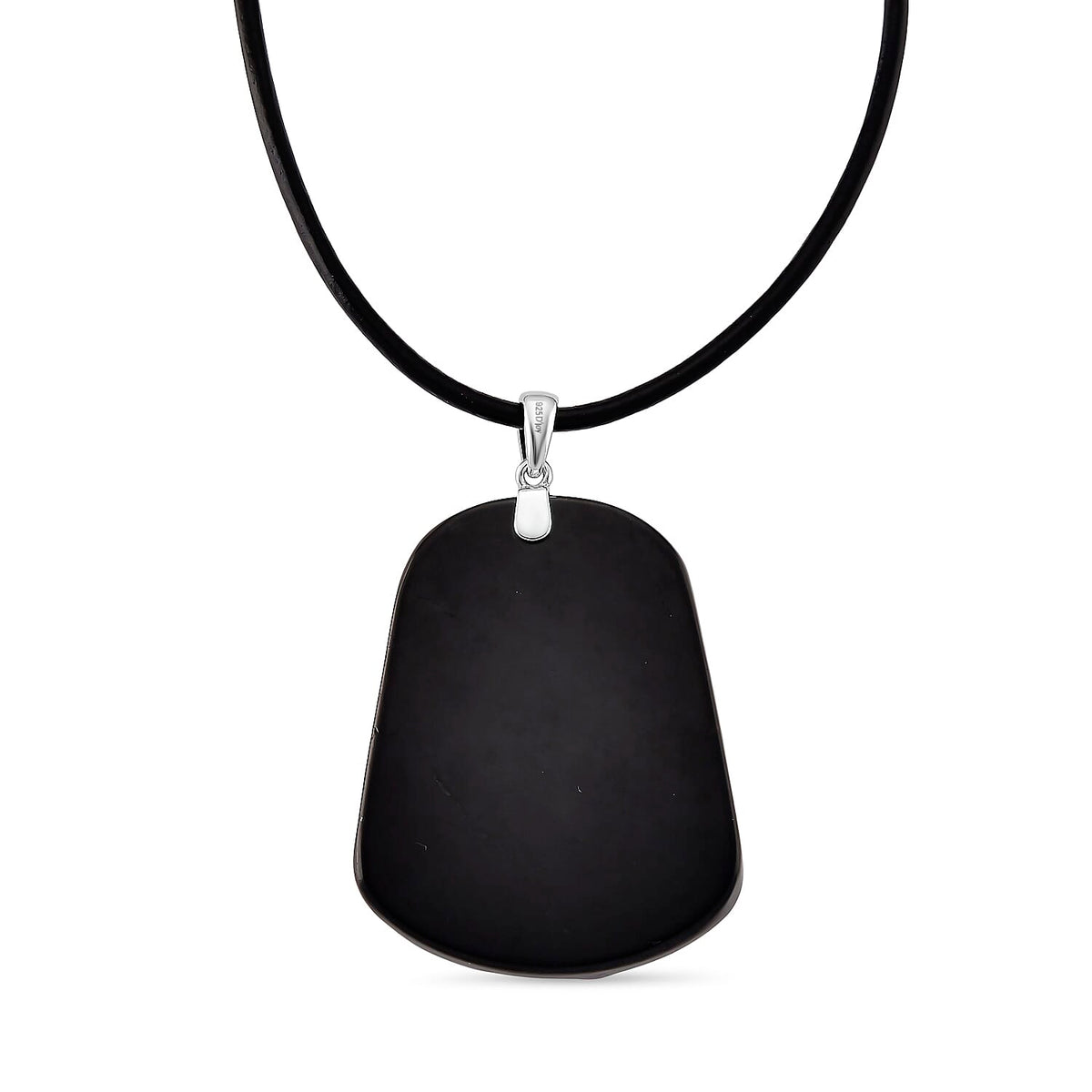 Natural Shungite Carved Horse Sterling Silver Pendant with Chain (Size - 20) 95.00 Ct. Symbolizing freedom, strength, and nobility 4451529 4