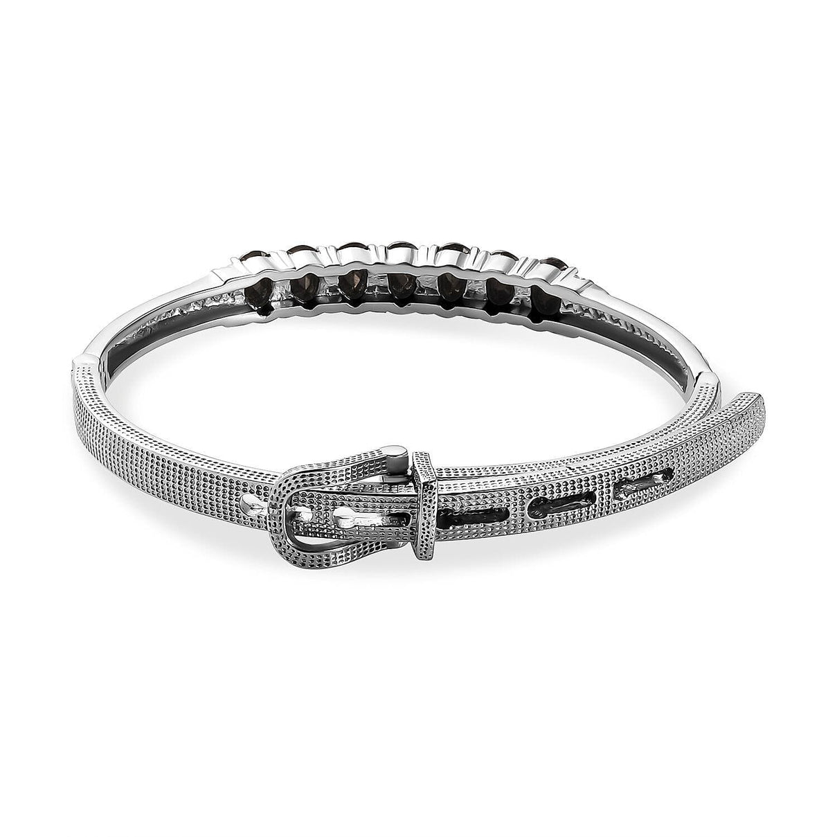 Shungite Adjustable Buckle Bangle (Size - 6.5-8 ) in Stainless Steel 3.185 Ct 7309014 3