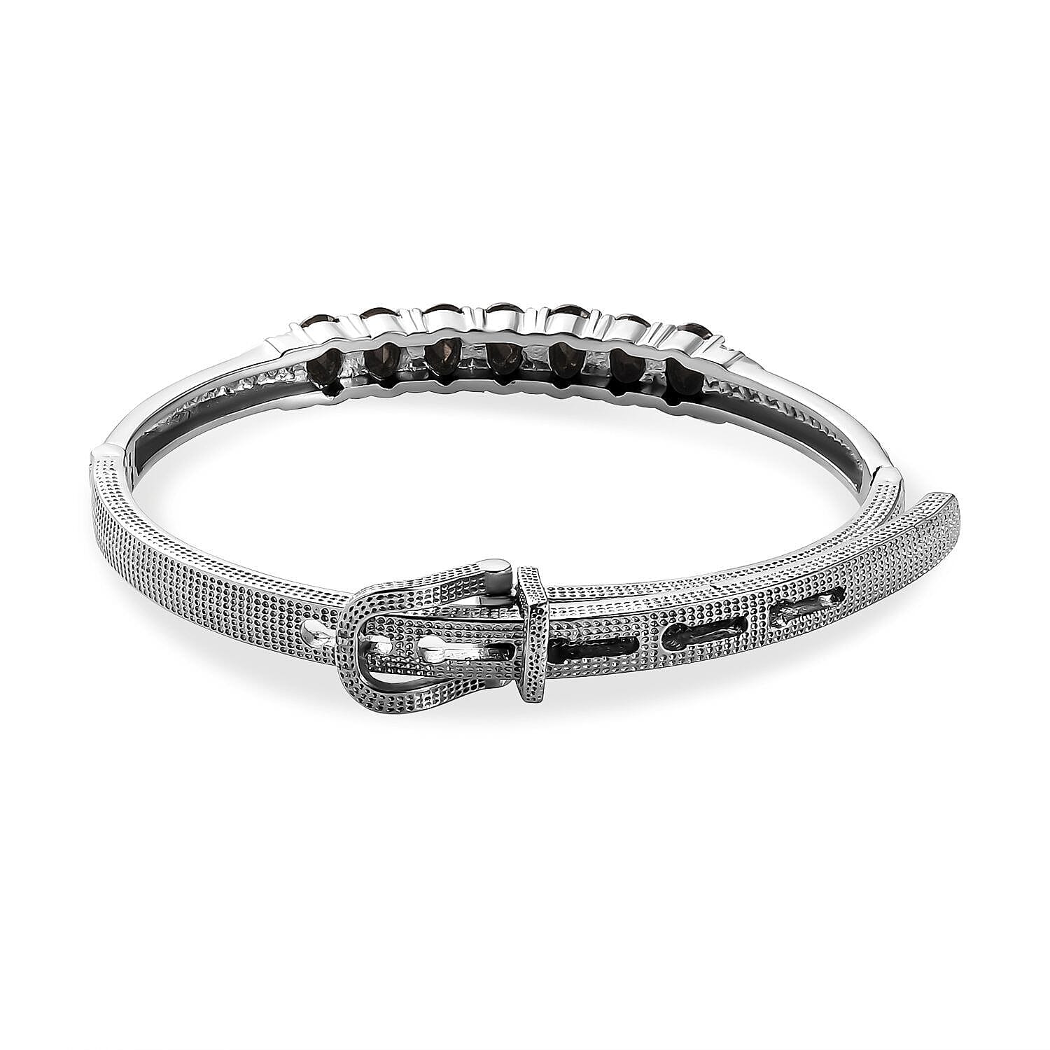 Shungite Adjustable Buckle Bangle (Size - 6.5-8 ) in Stainless Steel 3.185 Ct 7309014 3