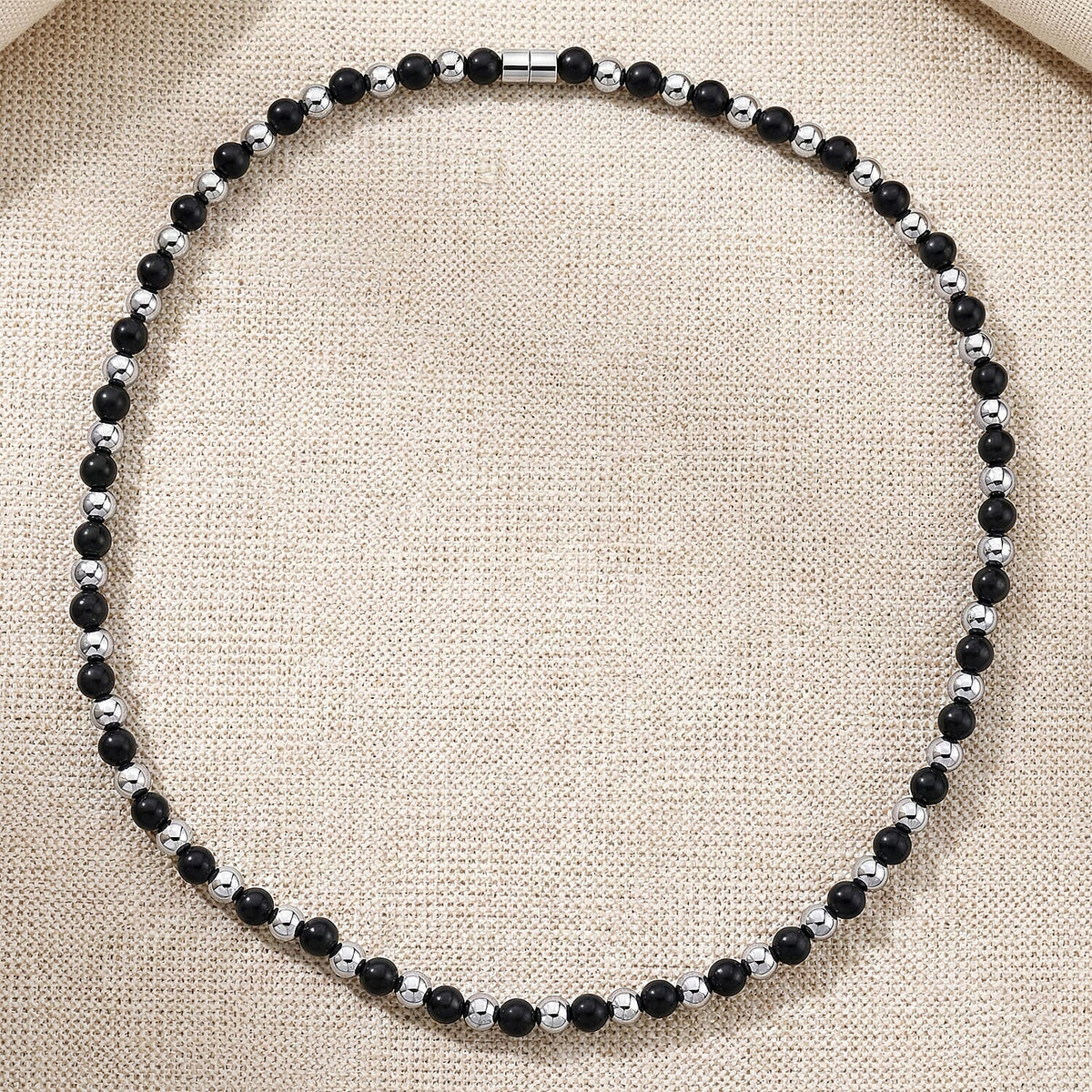 Natural Shungite &amp; Natural Hematite Necklace With Magnetic Clasp (Size - 20) 180.00 Ct. 8413455 3