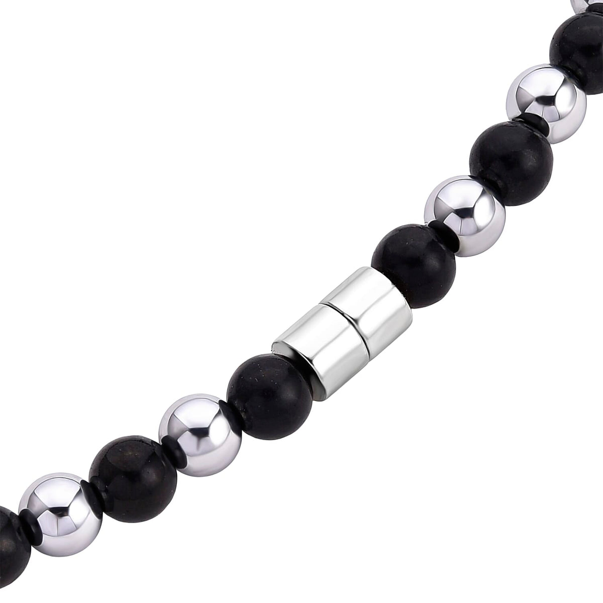 Natural Shungite &amp; Natural Hematite Necklace With Magnetic Clasp (Size - 20) 180.00 Ct. 8413455 5