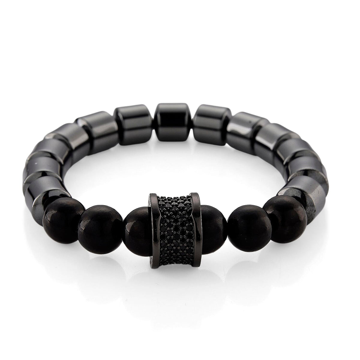 Natural Shungite, Hematite &amp; Black Cubic Zirconia Adjustable Bracelet 235.00 Ct. 8427921 0