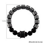 Natural Shungite, Hematite & Black Cubic Zirconia Adjustable Bracelet 235.00 Ct.