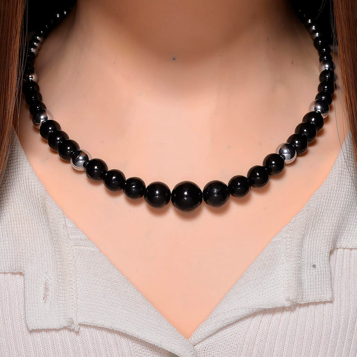 Natural Shungite and Hematite Necklace (Size - 20) With Magnetic Clasp 280.00 Ct. 8205052 2