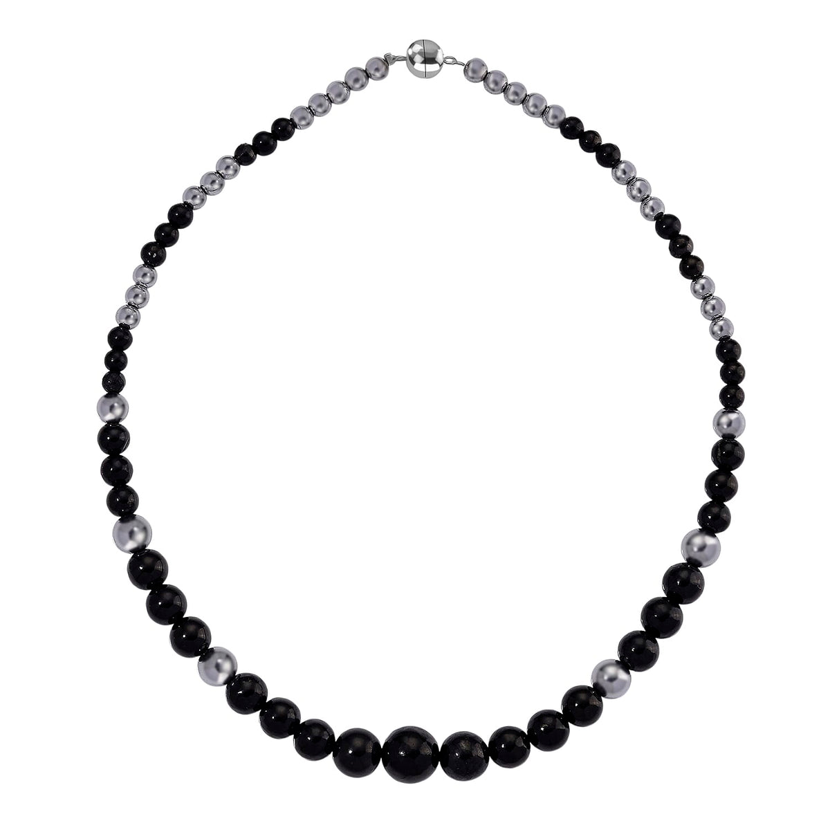 Natural Shungite and Hematite Necklace (Size - 20) With Magnetic Clasp 280.00 Ct. 8205052 3