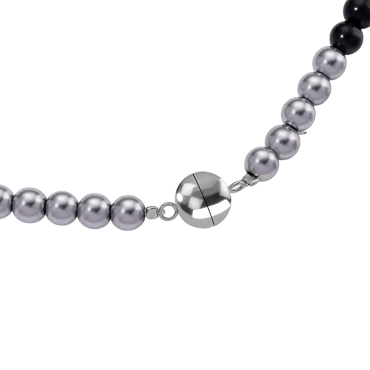 Natural Shungite and Hematite Necklace (Size - 20) With Magnetic Clasp 280.00 Ct. 8205052 5