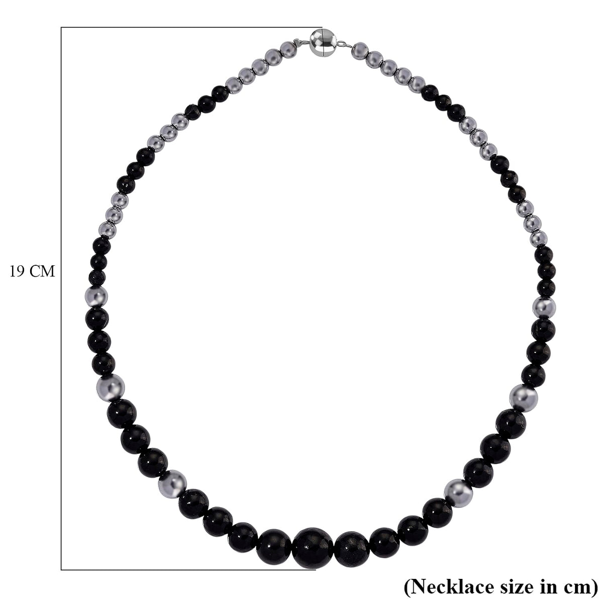 Natural Shungite and Hematite Necklace (Size - 20) With Magnetic Clasp 280.00 Ct. 8205052 6