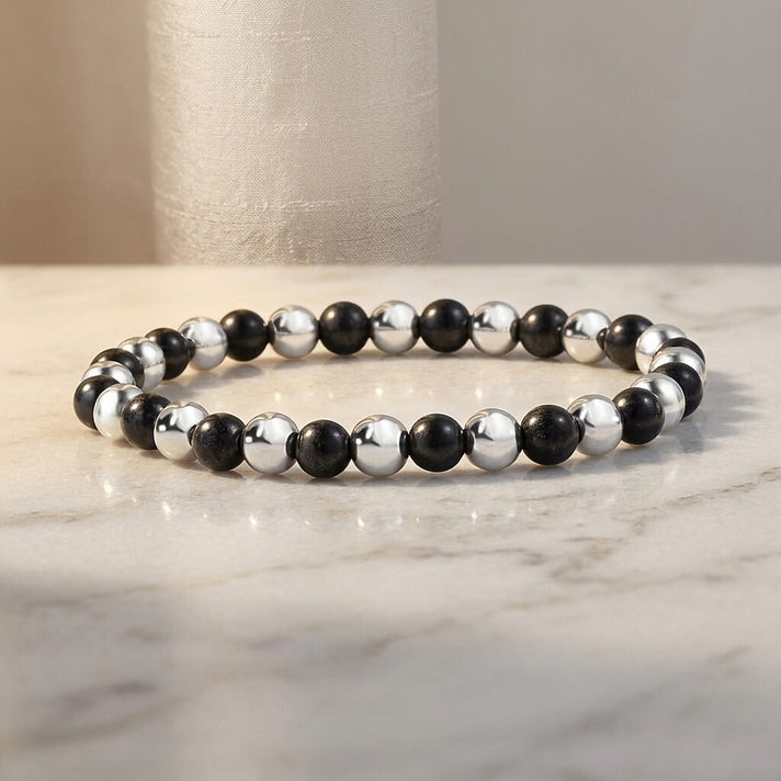 THE POWER OF SHUNGITE - Natural Shungite &amp; Hematite Adjustable Bracelet 80.00 Ct. 8535745 2
