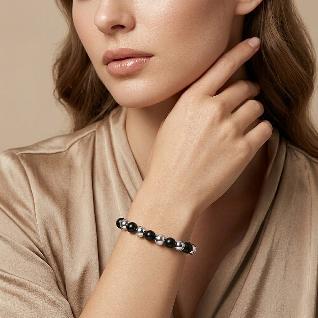 THE POWER OF SHUNGITE - Natural Shungite &amp; Hematite Adjustable Bracelet 80.00 Ct. 8535745 3
