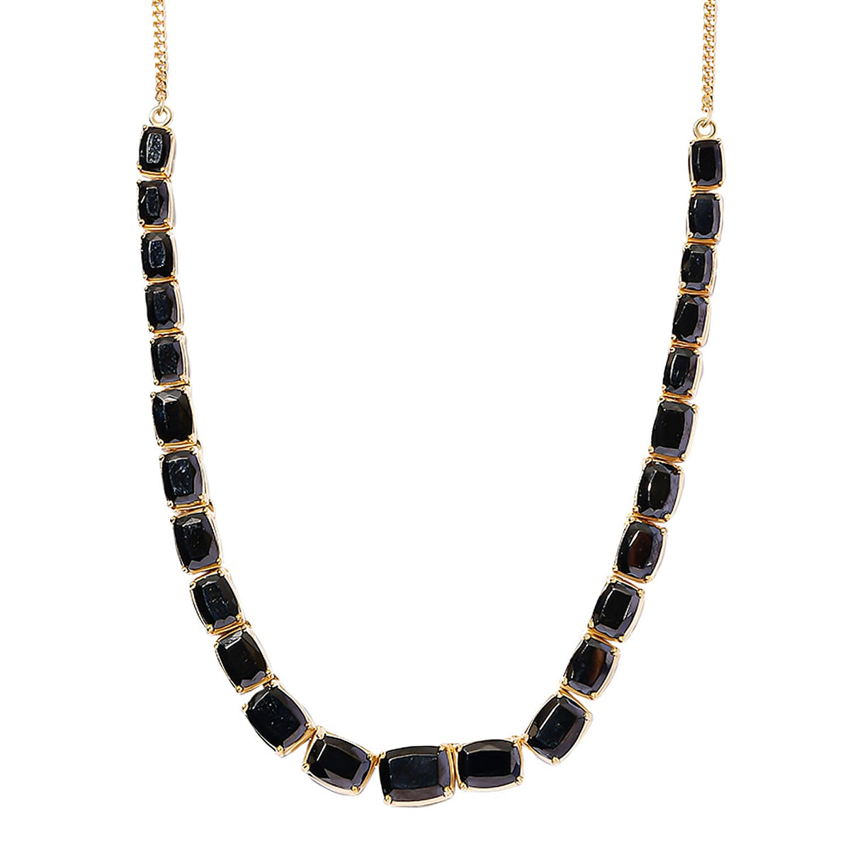 Shungite Necklace Size 18 in Yellow Gold Plated Sterling Silver 14.16 Ct. 7542258 0