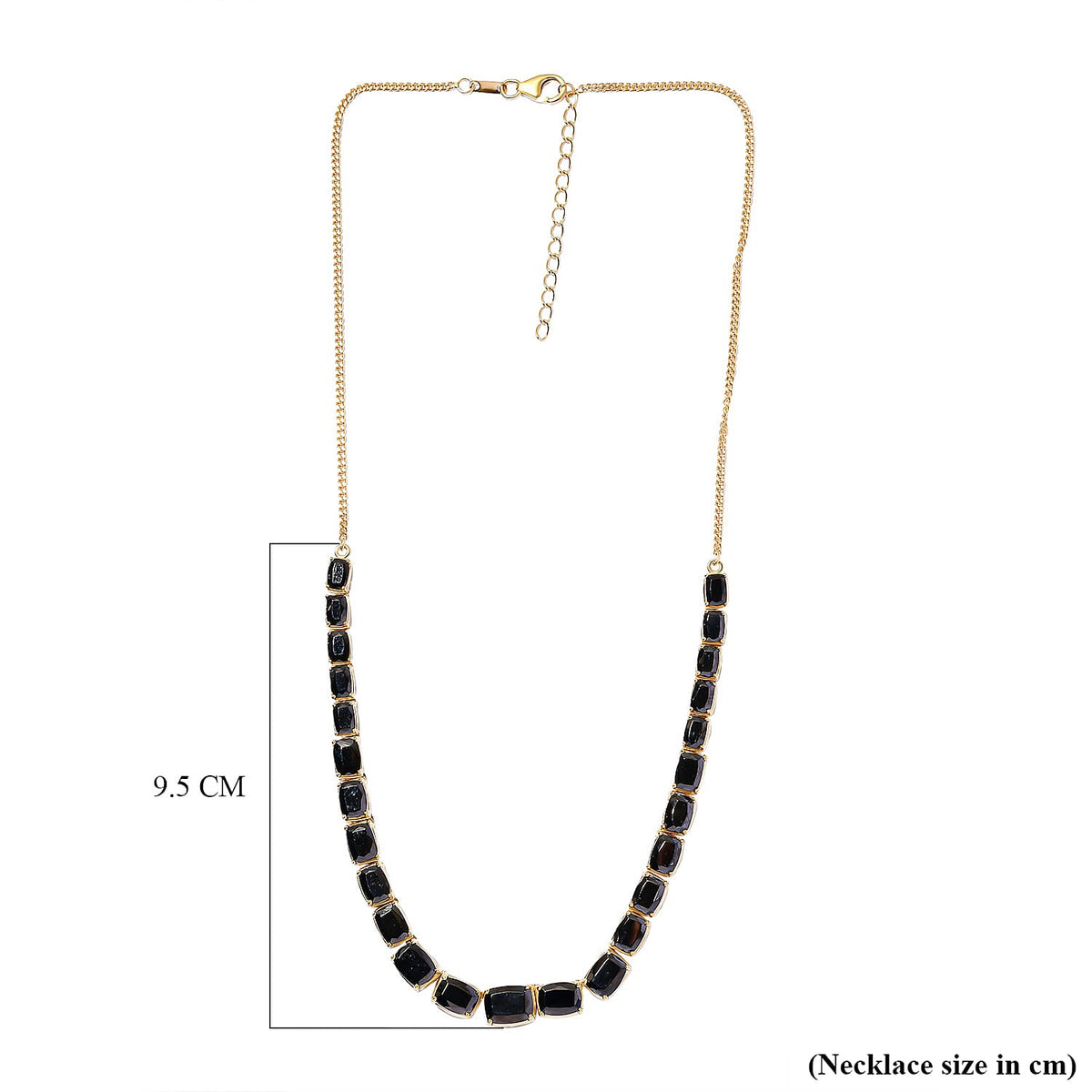 Shungite Necklace Size 18 in Yellow Gold Plated Sterling Silver 14.16 Ct. 7542258 6