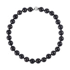 Shungite Beads Necklace (Size - 20) in Rhodium Overlay Sterling Silver 367.00 Ct.
