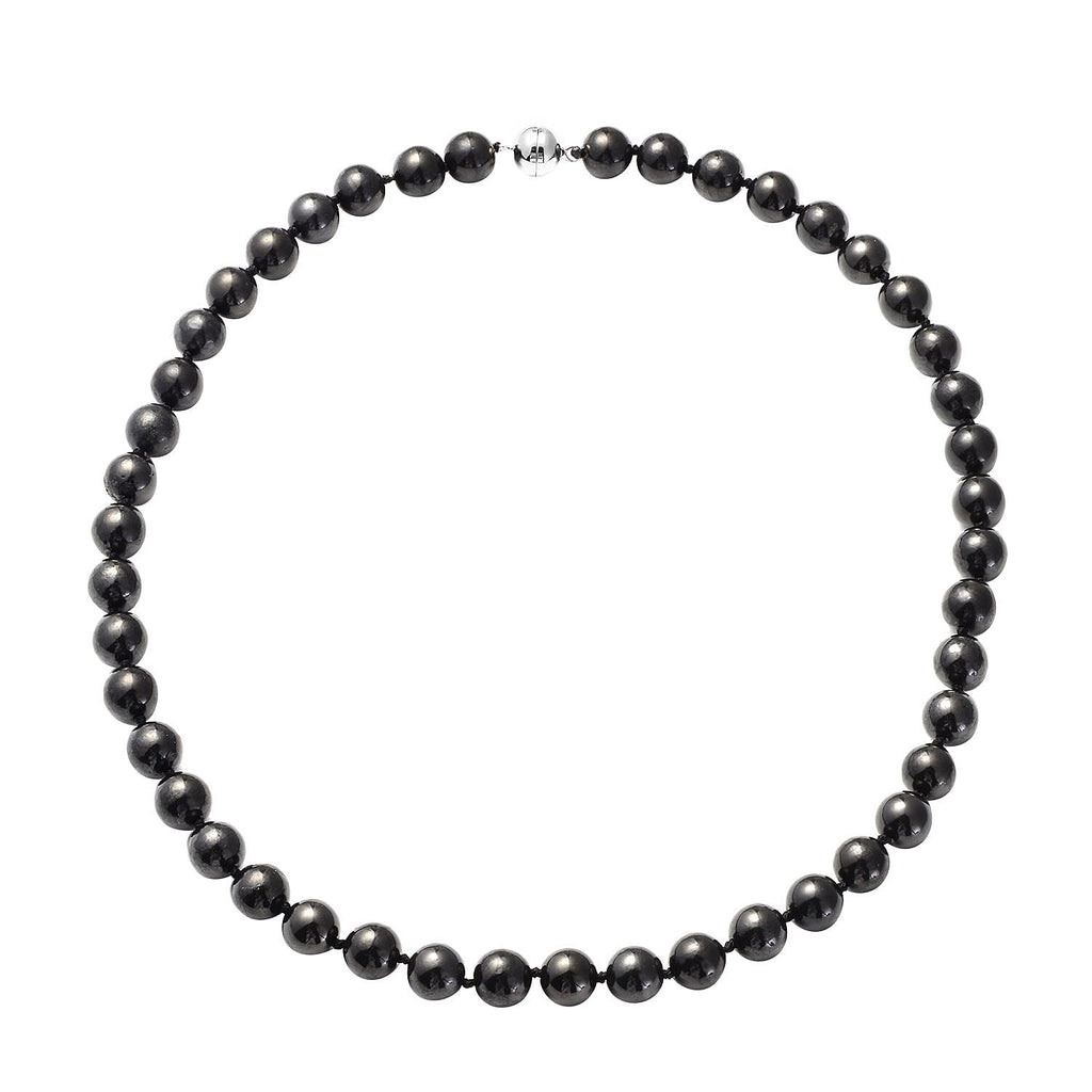 Natural Shungite Necklace (Size - 20) With Magnetic Clasp in Rhodium Overlay Sterling Silver 309.00 Ct.