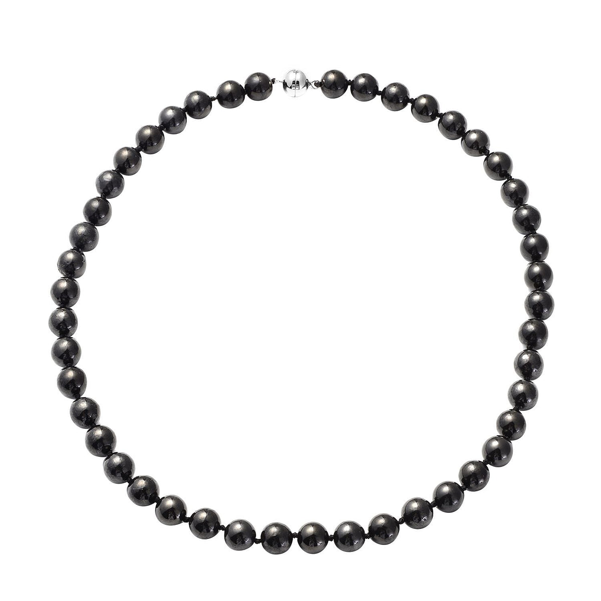 Natural Shungite Necklace (Size - 20) With Magnetic Clasp in Rhodium Overlay Sterling Silver 309.00 Ct. 8143285 0