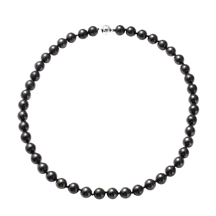 Natural Shungite Necklace (Size - 20) With Magnetic Clasp in Rhodium Overlay Sterling Silver 309.00 Ct. 8143285 1