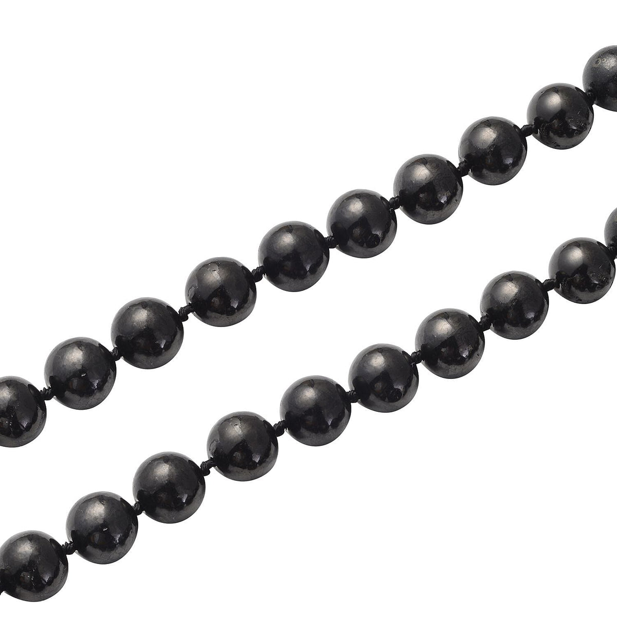 Natural Shungite Necklace (Size - 20) With Magnetic Clasp in Rhodium Overlay Sterling Silver 309.00 Ct. 8143285 3