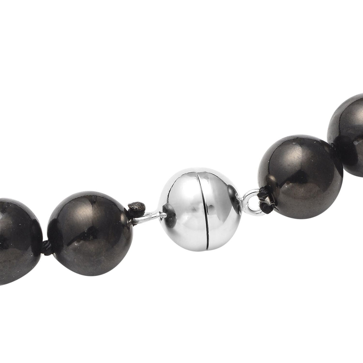 Natural Shungite Necklace (Size - 20) With Magnetic Clasp in Rhodium Overlay Sterling Silver 309.00 Ct. 8143285 4