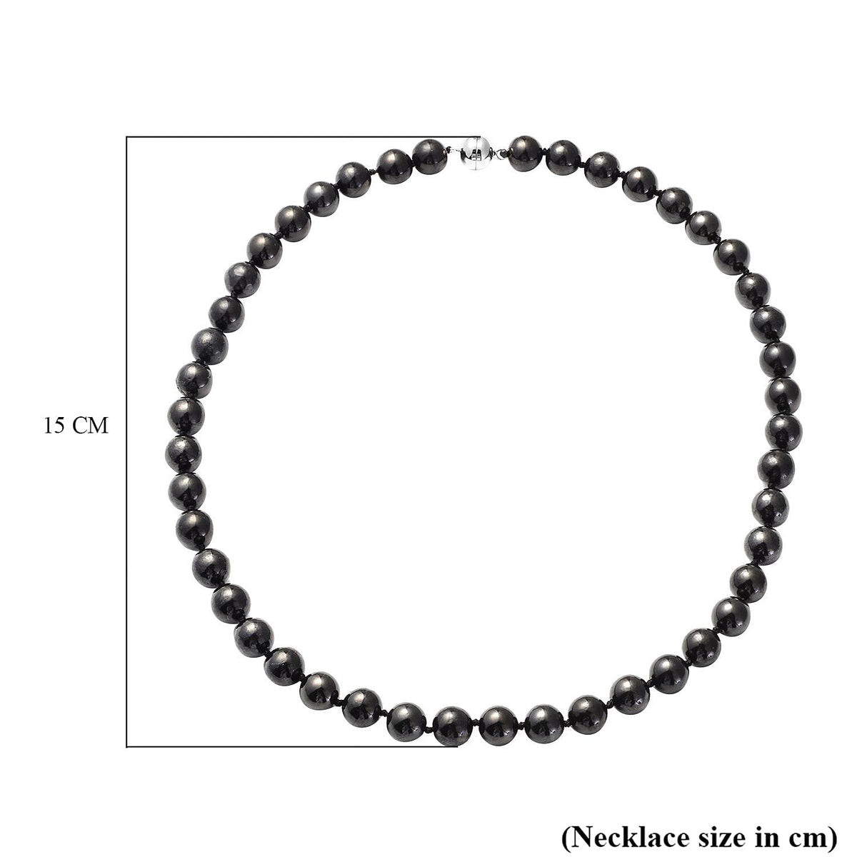 Natural Shungite Necklace (Size - 20) With Magnetic Clasp in Rhodium Overlay Sterling Silver 309.00 Ct. 8143285 5