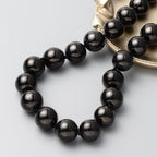 Rare Size Natural Shungite Necklace (Size - 20) With Rhodium Overlay Sterling Silver Magnetic Clasp 750.00 Ct.