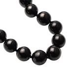 Rare Size Natural Shungite Necklace (Size - 20) With Rhodium Overlay Sterling Silver Magnetic Clasp 750.00 Ct.
