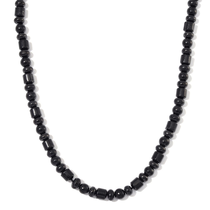 Natural Shungite Necklace (Size - 18-2 Ext.) with Magnetic Clasp in Rhodium Overlay Sterling Silver 240.00 Ct. 7979701 1