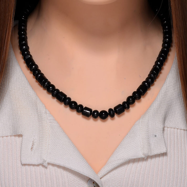 Natural Shungite Necklace (Size - 18-2 Ext.) with Magnetic Clasp in Rhodium Overlay Sterling Silver 240.00 Ct. 7979701 2